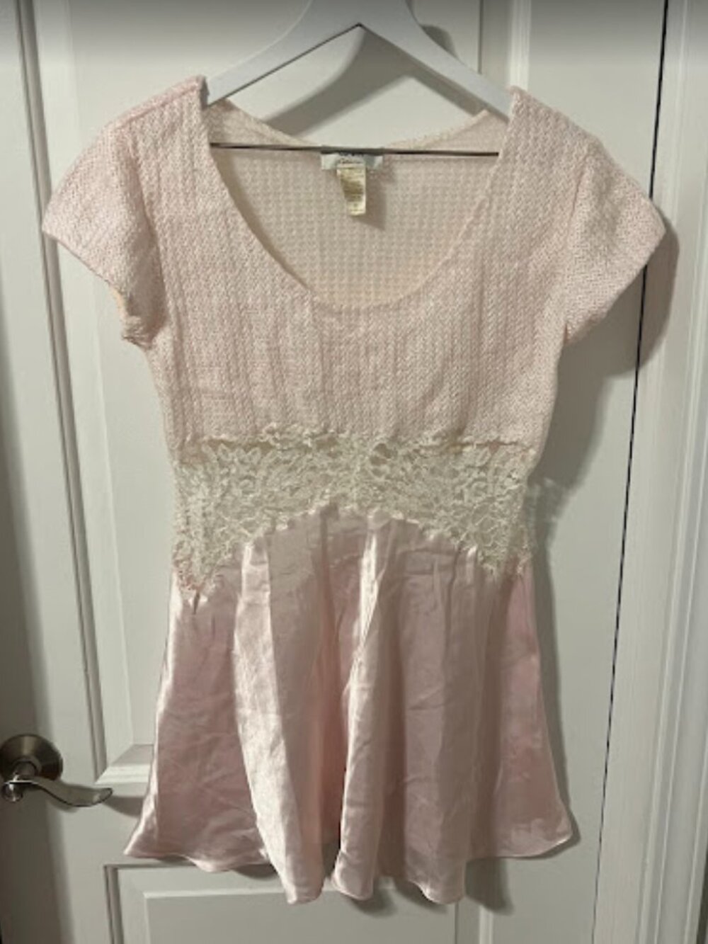 Victoria's Secret Vintage 90s/Y2K Lace & Satin Babydoll Nightie - Size Medium